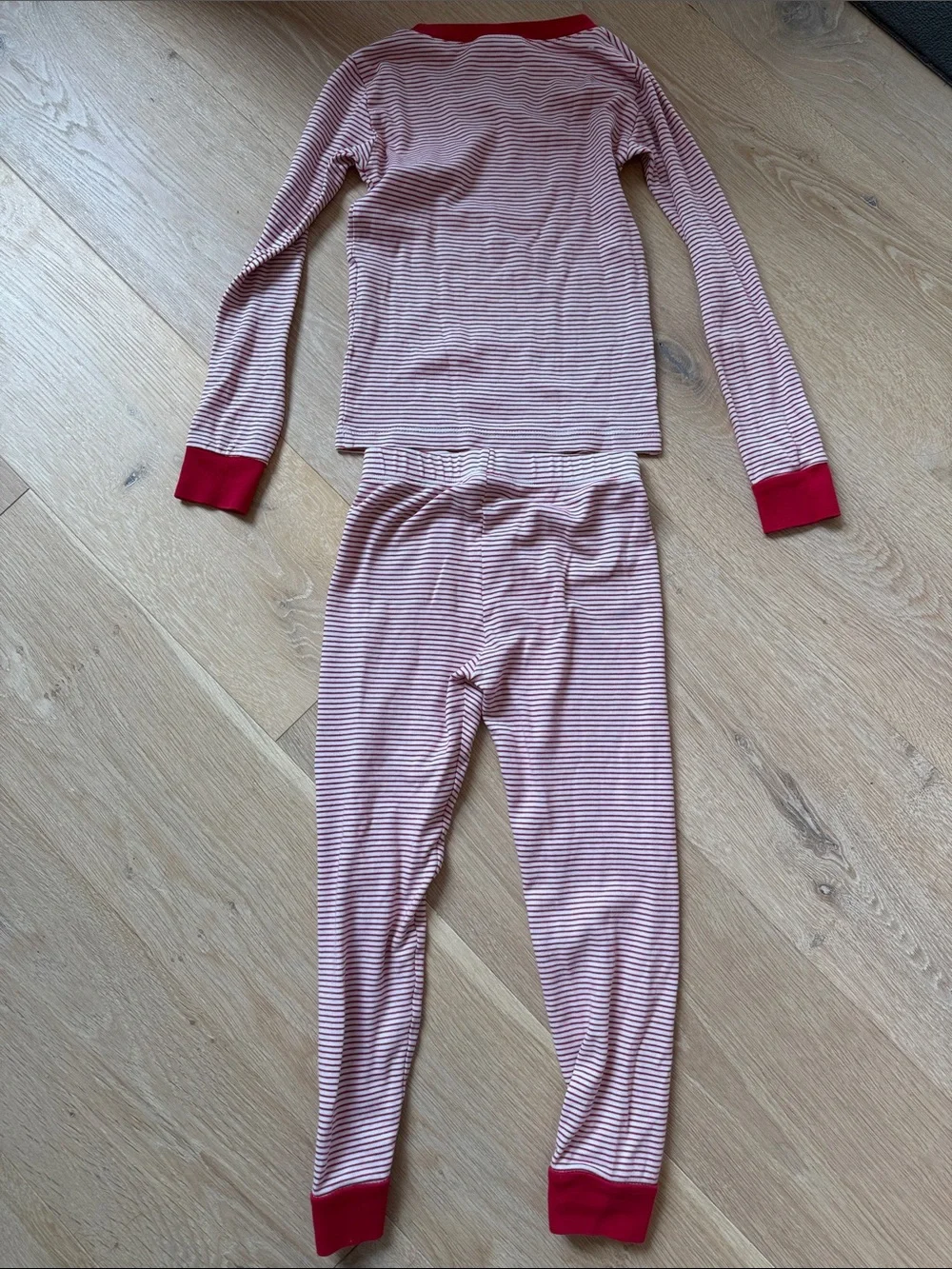 LAKE Pajamas Kids’ Red Stripe Pajama Set - Classic Long Sleeve & Pant, Size 6